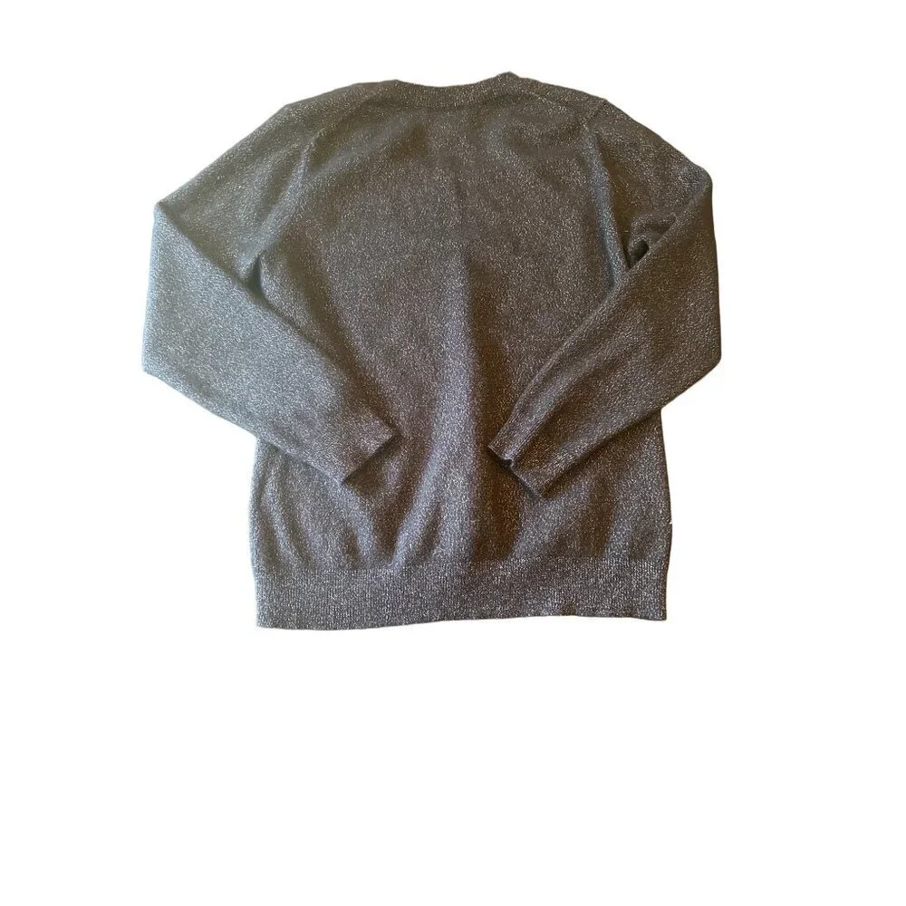 Charter Club Luxury Cashmere Black‎ Sparkle Thread Sweater V Neck Size X Large - Picture 4 of 4
